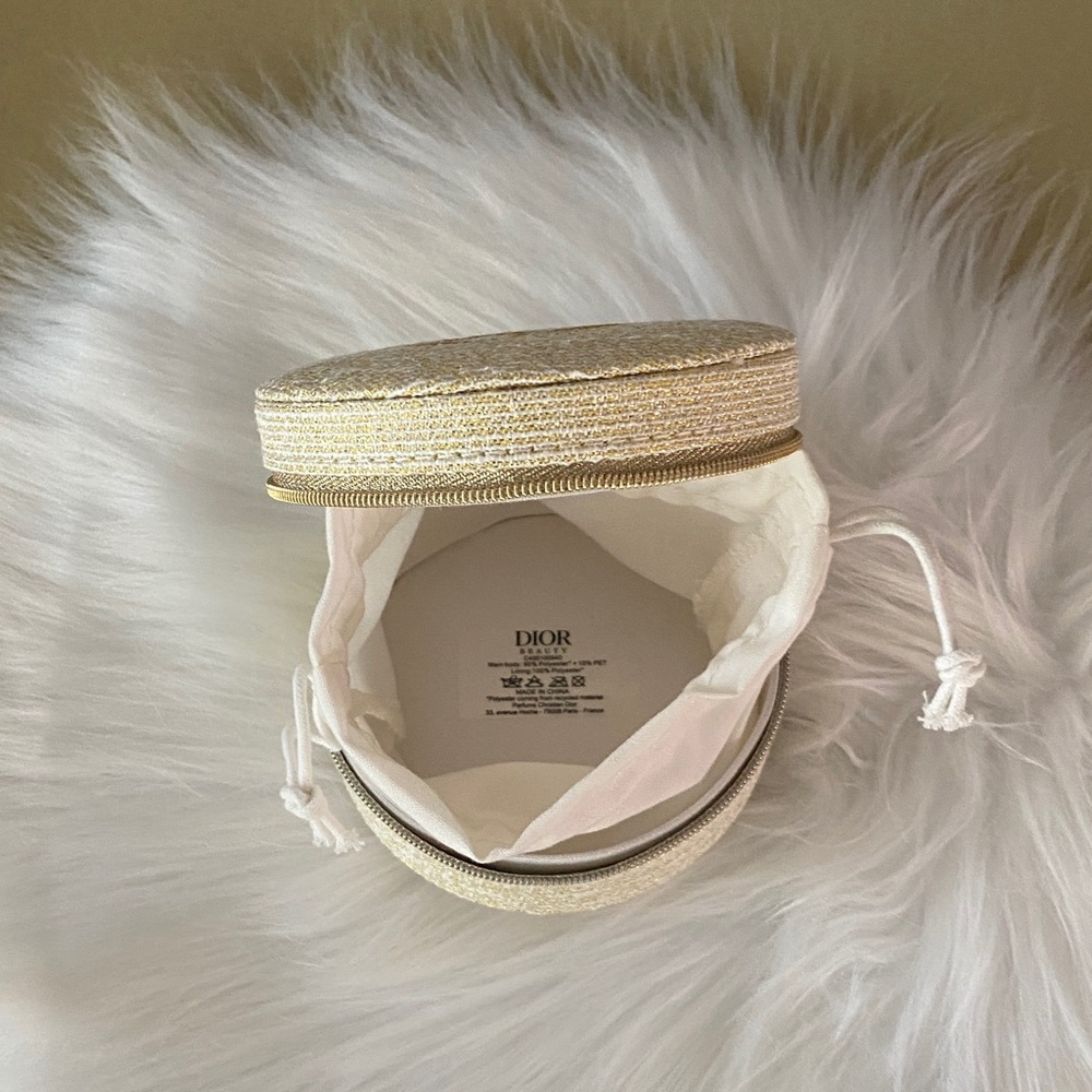 Dior jewelry/ makeup travel trousse pouch gold glitter new in box - Picture 5 of 8